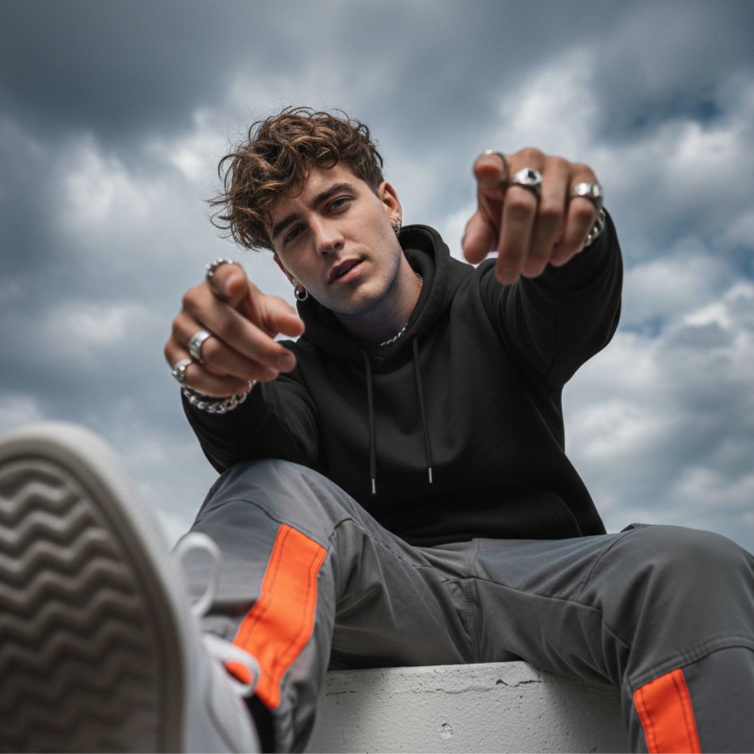 Men’s Premium Hoodie - Black - Image 3