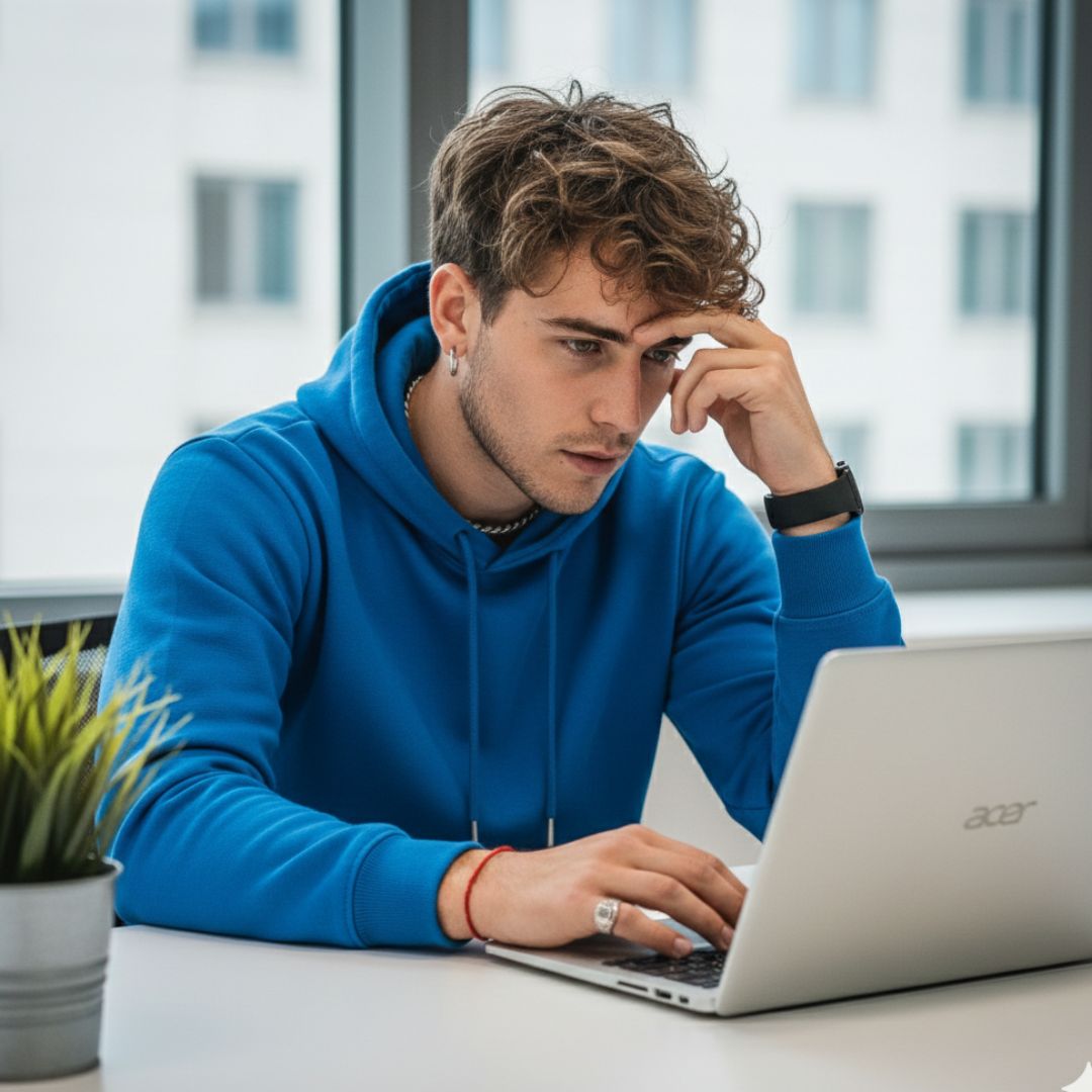 Men’s Premium Hoodie - Blue - Image 4