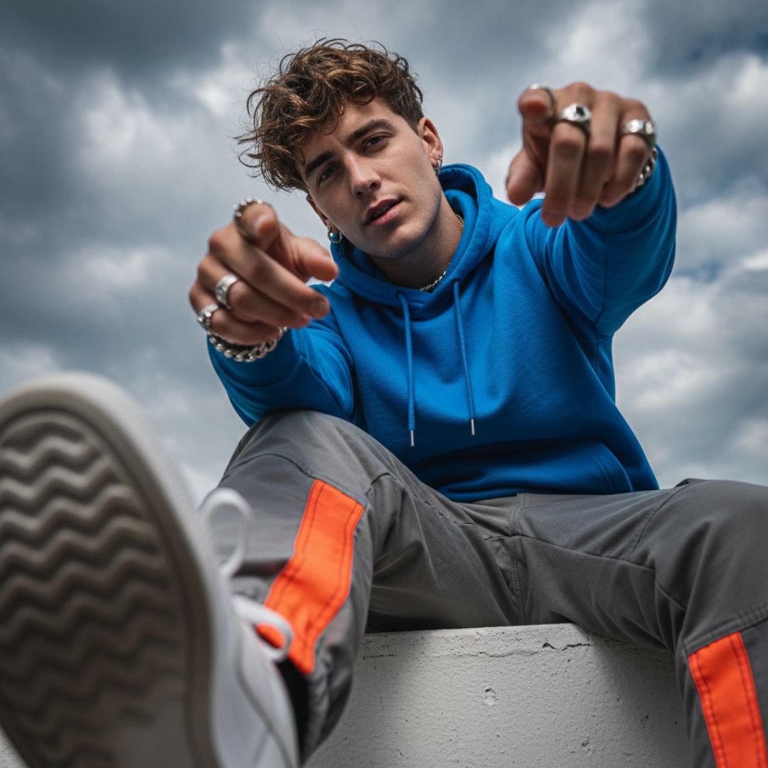 Men’s Premium Hoodie - Blue - Image 3