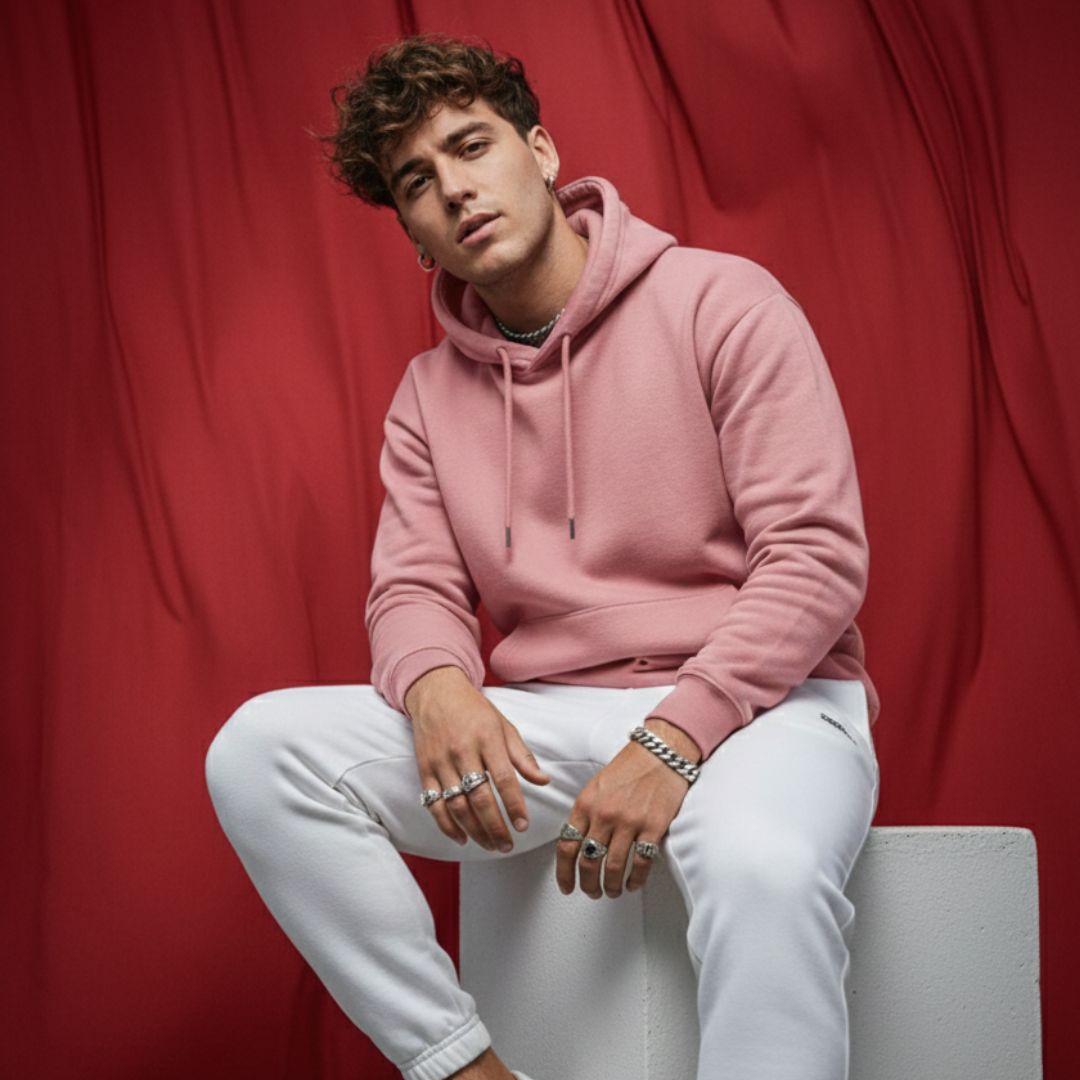 Men’s Premium Hoodie - Pink - Image 2