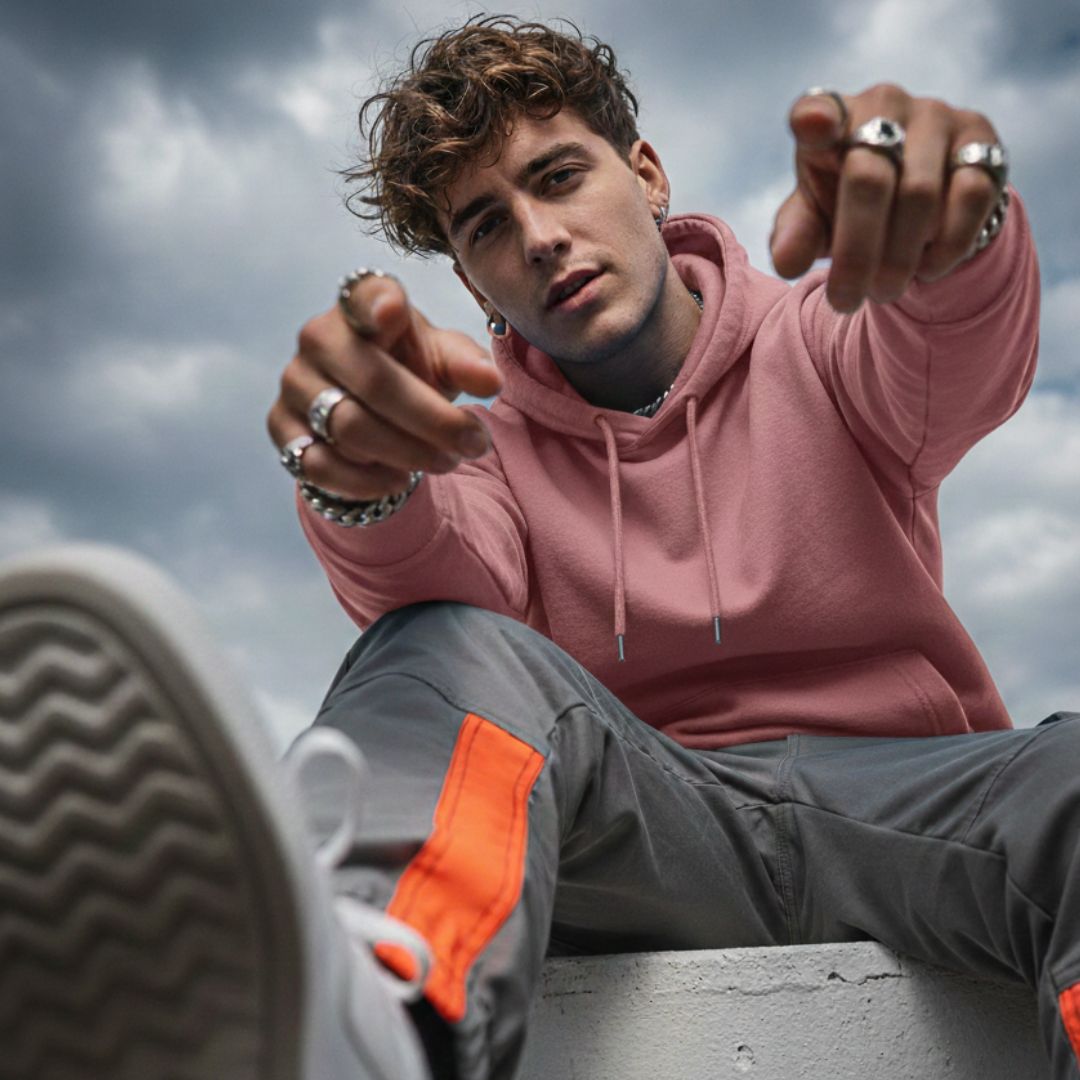 Men’s Premium Hoodie - Pink - Image 4